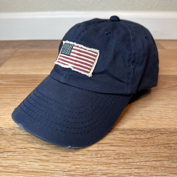Dorfman Pacific Unisex Washed Frayed Bill USA American Flag Baseball Cap Hat - Picture 3 of 11